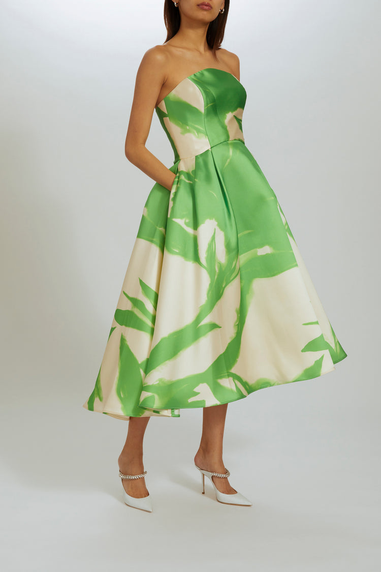 P557 - Lime-Ivory, dress by color from Collection Evening by Amsale