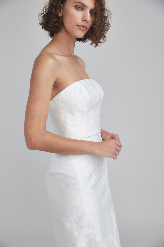 LW199 - Strapless Rose fil-coupe Dress, $495, dress from Collection Little White Dress by Amsale