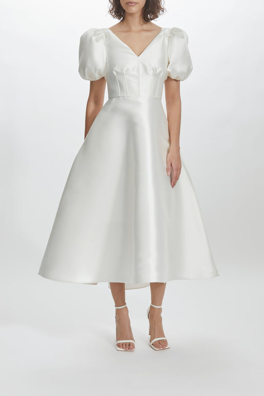 LW209 - Mikado A-Line Dress, $695, dress from Collection Little White Dress by Amsale, Fabric: mikado