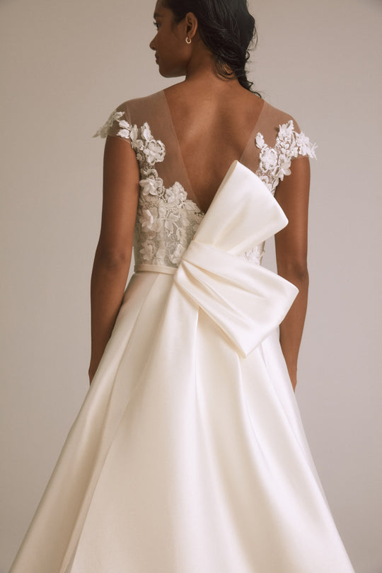 Alice, $3,200, dress from Collection Bridal by Nouvelle Amsale, Fabric: 3d-floral-embellished-illusion-tulle-and-mikado