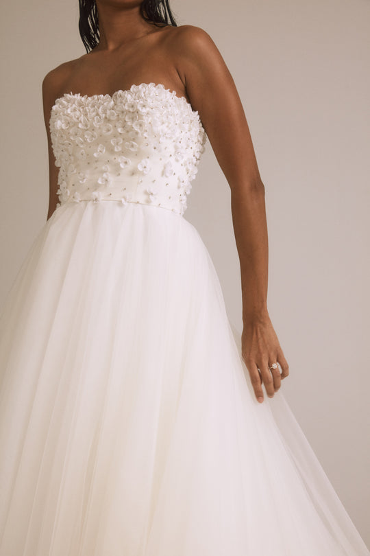 Gail, $4,500, dress from Collection Bridal by Nouvelle Amsale, Fabric: tulle