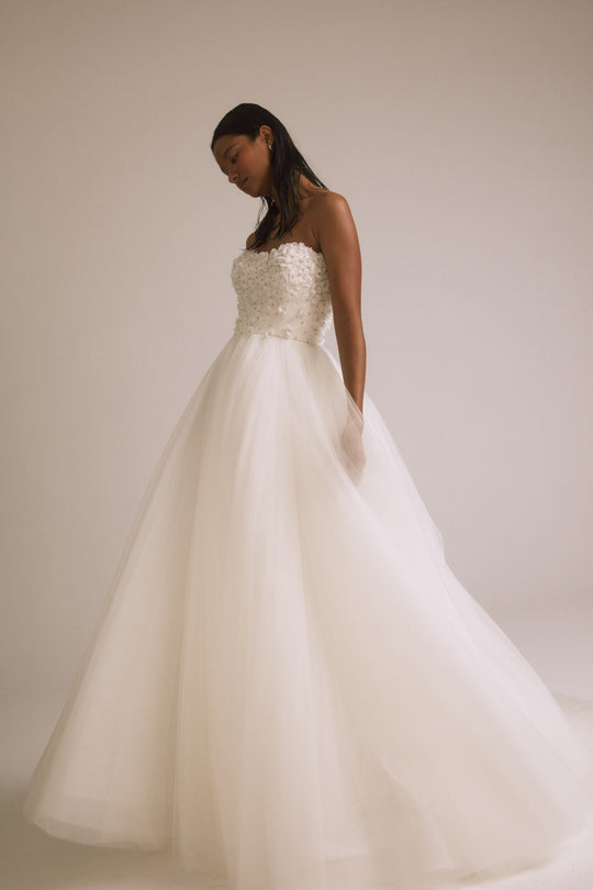 Gail, $4,500, dress from Collection Bridal by Nouvelle Amsale, Fabric: tulle