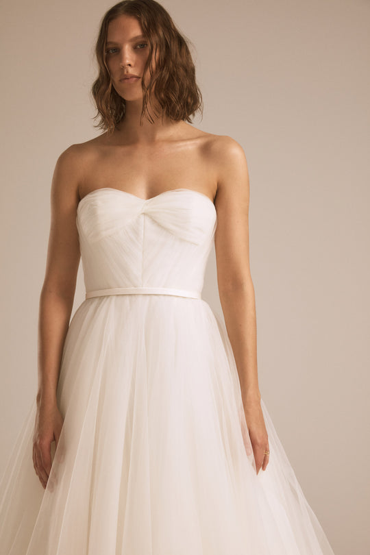 Harley, $2,695, dress from Collection Bridal by Nouvelle Amsale, Fabric: tulle