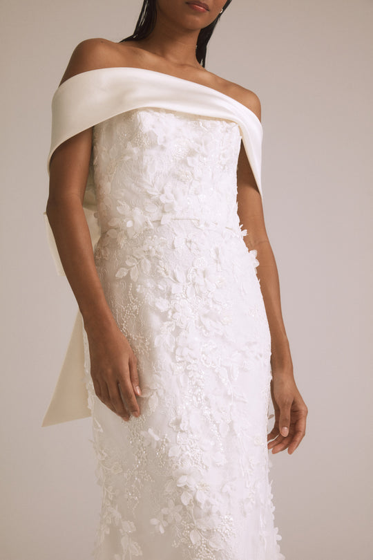 Jana, $3,995, dress from Collection Bridal by Nouvelle Amsale, Fabric: 3d-floral-embellished-illusion-tulle-and-mikado