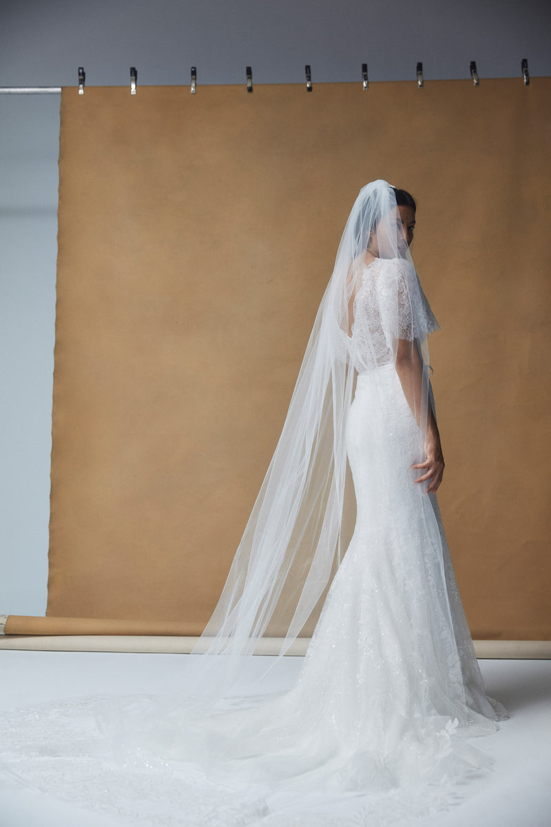 Sequin Lace Veil – Amsale