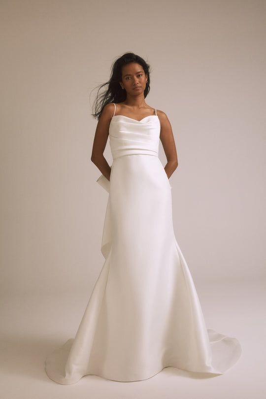 Liv, $2,695, dress from Collection Bridal by Nouvelle Amsale, Fabric: mikado
