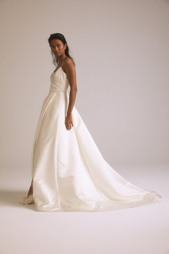 Shay, $2,795, dress from Collection Bridal by Nouvelle Amsale, Fabric: duchess-satin