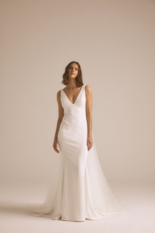 Toni, $2,400, dress from Collection Bridal by Nouvelle Amsale, Fabric: scuba