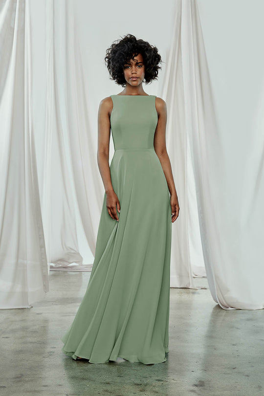 Brynn, $270, dress from Collection Bridesmaids by Amsale, Fabric: flat-chiffon