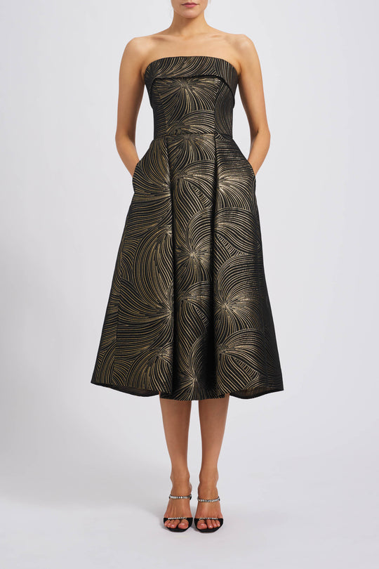 P733 - Black-Gold, $1,350, dress by color from Collection Evening by Amsale