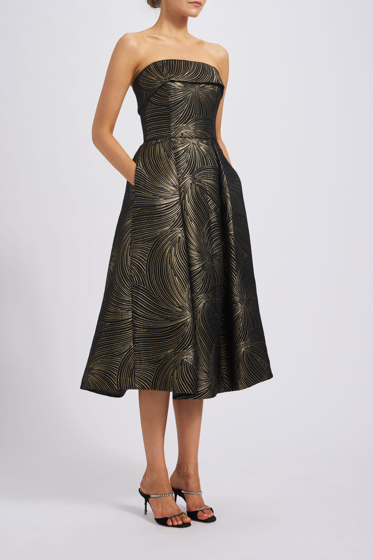 P733 - Black-Gold, dress by color from Collection Evening by Amsale