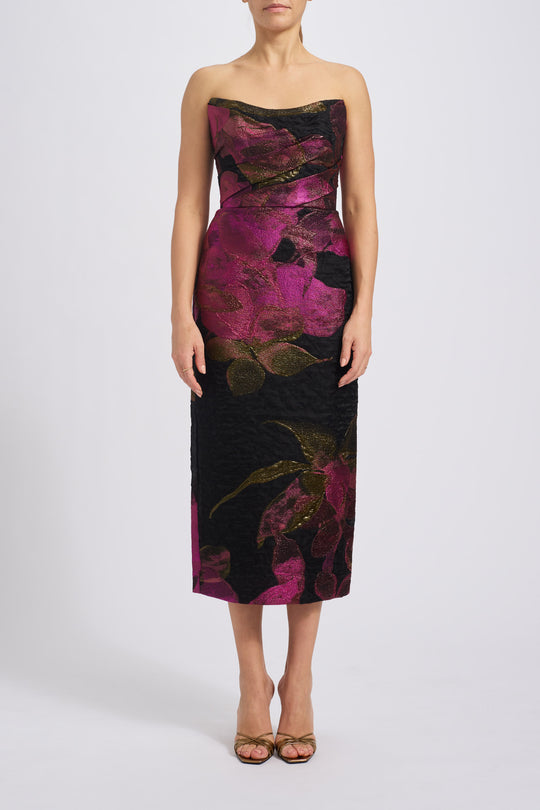 P737 - Fuchsia-Black, $2,595, dress by color from Collection Evening by Amsale