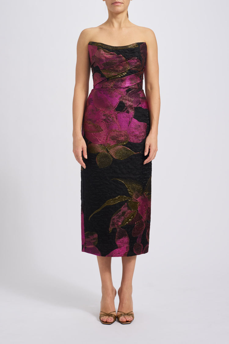 P737 - Fuchsia-Black, dress by color from Collection Evening by Amsale