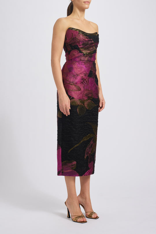 Cloqué Strapless Cocktail Dress, $1,555, dress from Collection Evening by Amsale, Fabric: cloque