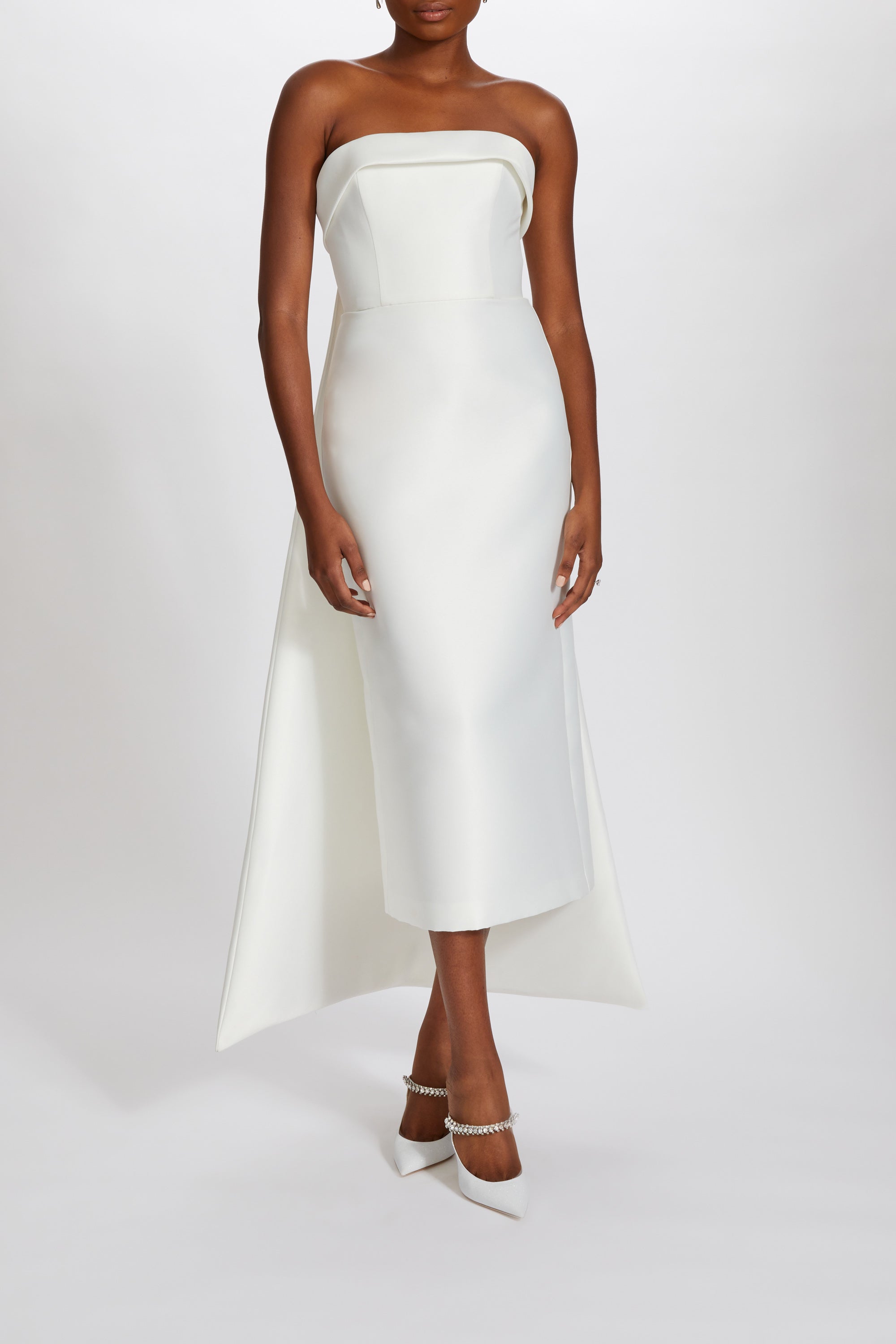 Mikado Watteau Dress Ivory / 20 | Amsale Mikado Watteau Dress Ivory / 20 | Amsale