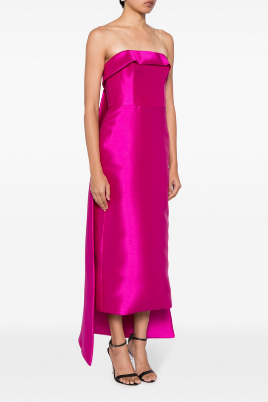 Mikado Watteau Dress, $540, dress from Collection Evening by Amsale, Fabric: mikado