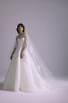 A852PO - Long Veil Cape - Ivory, dress by color from Collection Accessories by Amsale