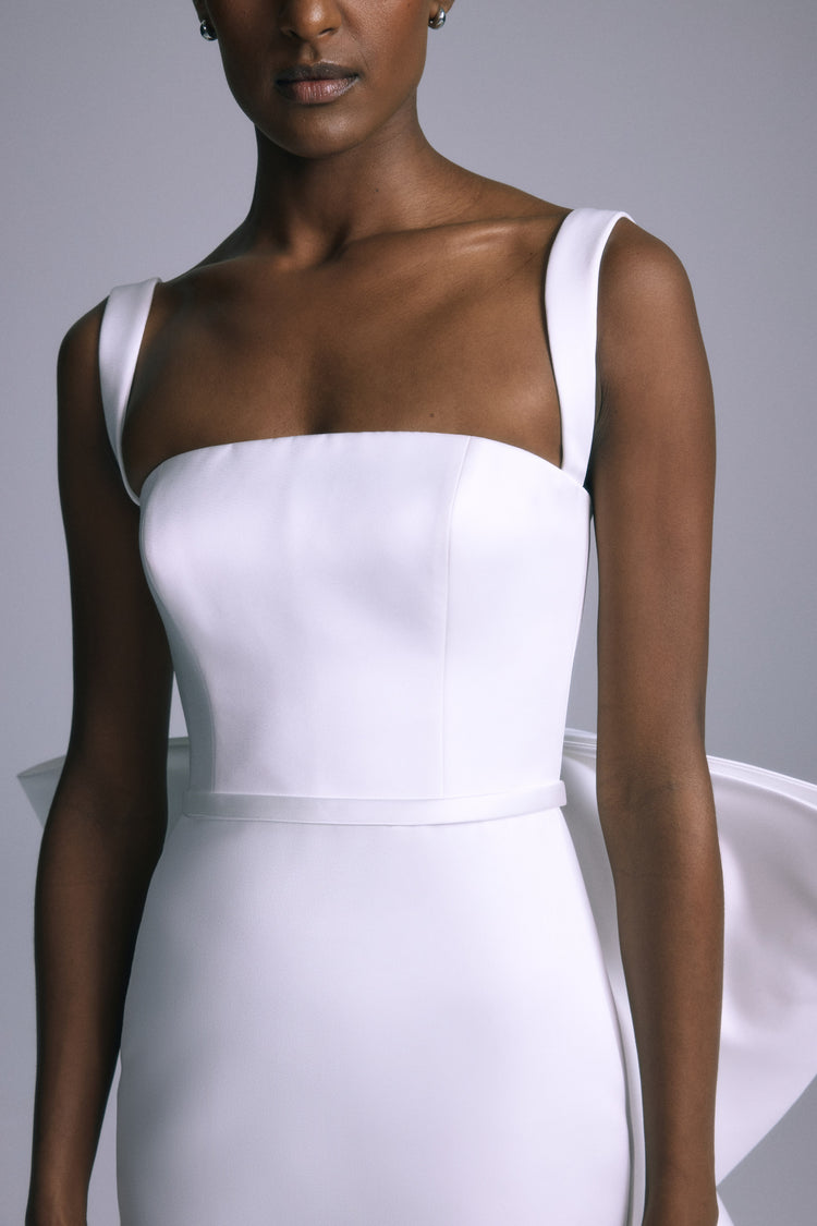 amsale duchess satin sheath dress Amsale Duchess Satin Sheath Dress
