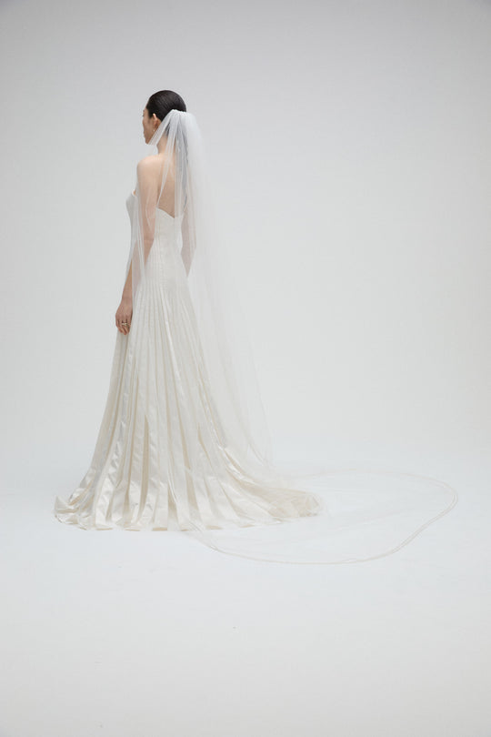 Mimosa Veil, $1,495, accessory from Collection Accessories by Amsale, Fabric: lace