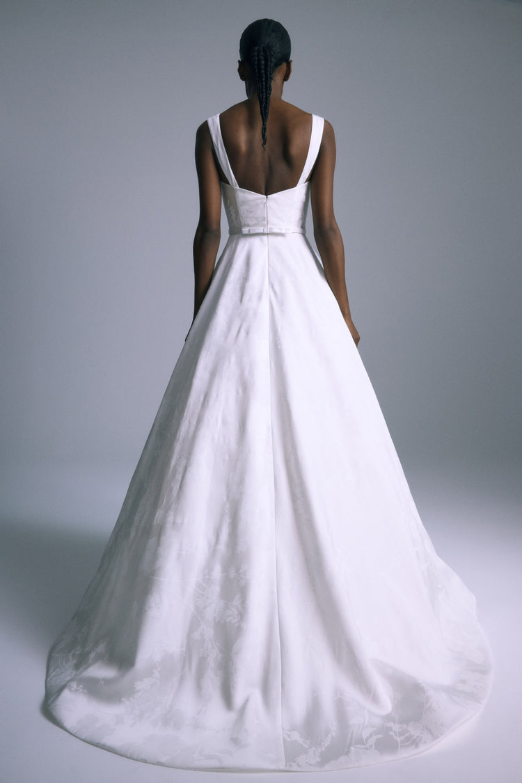 Indiana, dress from Collection Bridal by Amsale, Fabric: floral-print-mikado