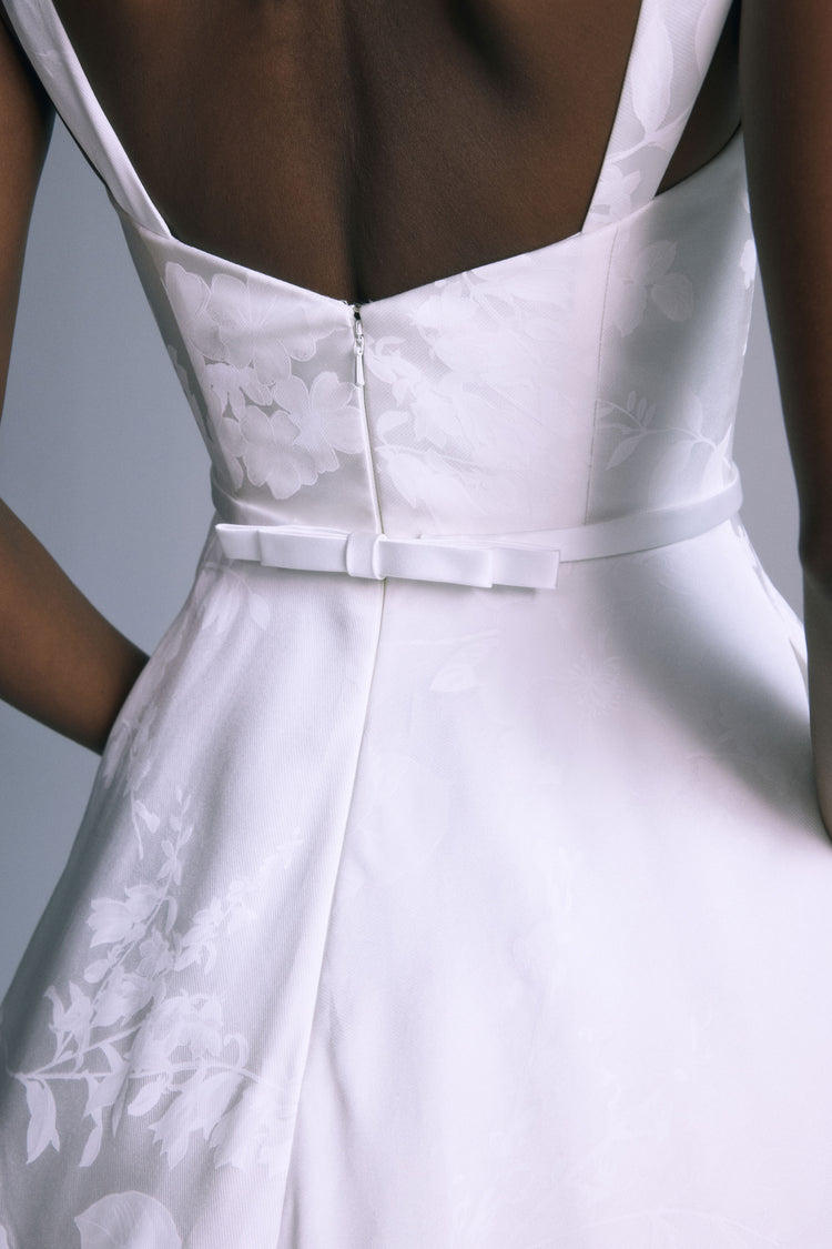 Indiana, dress from Collection Bridal by Amsale, Fabric: floral-print-mikado