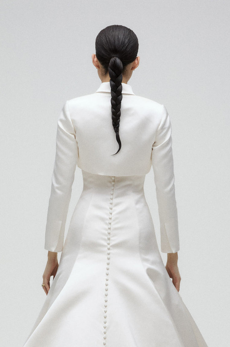 Cropped Blazer, dress from Collection Bridal by Amsale, Fabric: double-duchess-satin