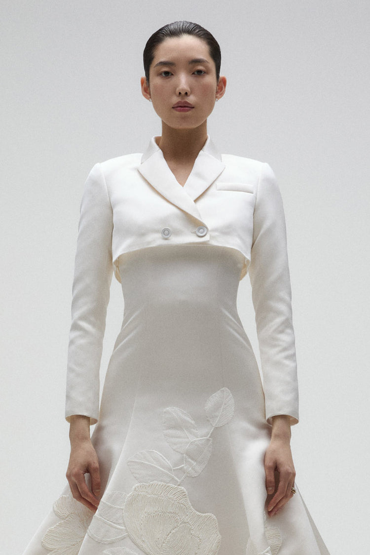 Cropped Blazer, dress from Collection Bridal by Amsale, Fabric: double-duchess-satin