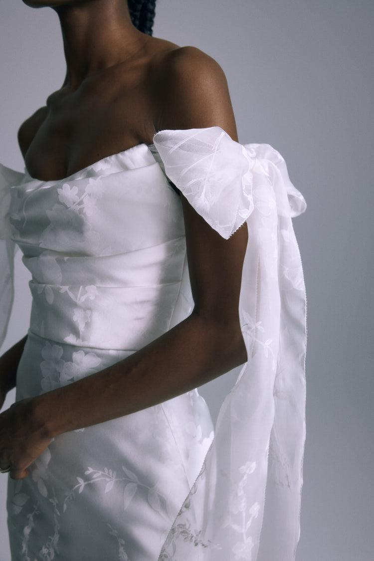 Maeve, dress from Collection Bridal by Amsale, Fabric: floral-print-mikado