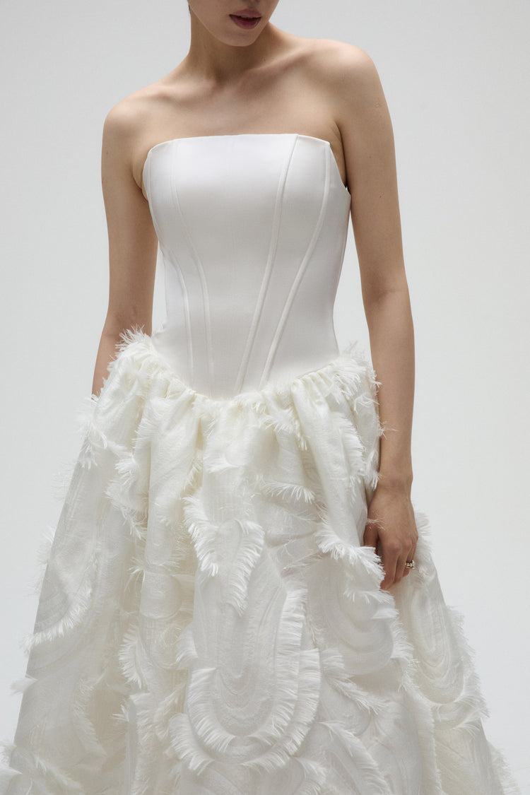 Duchess Satin Empire Waist Gown Oleander Amsale Duchess Satin Empire Waist Gown Oleander Amsale