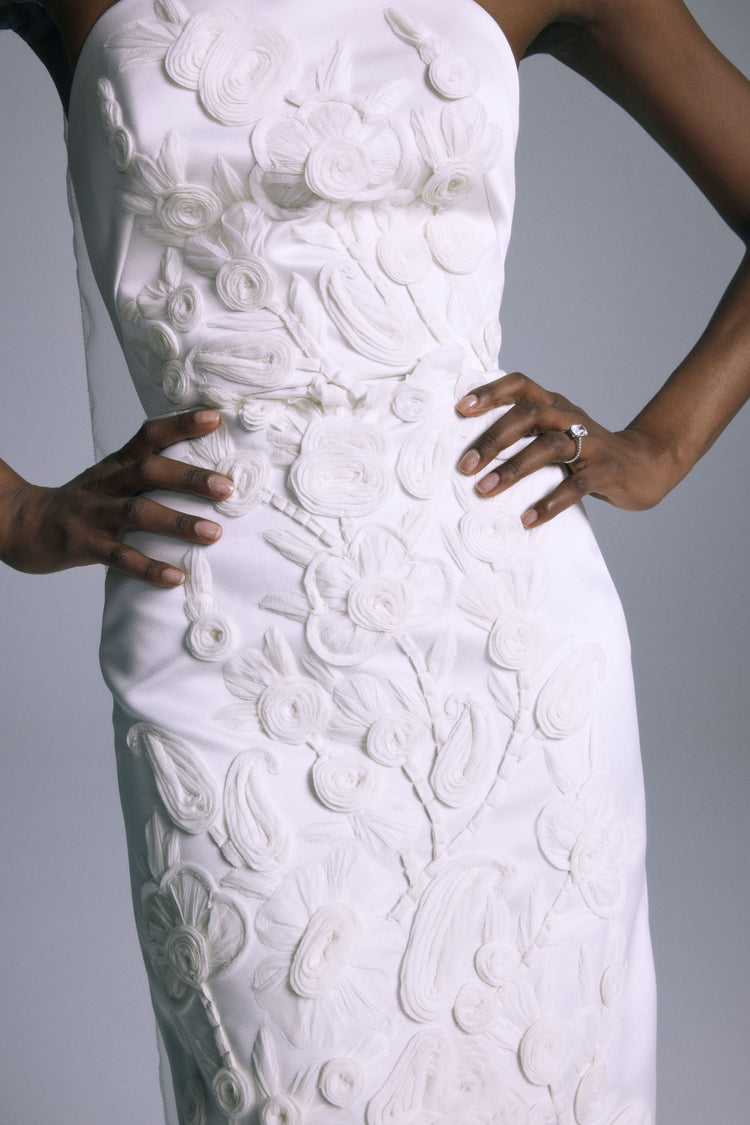 Sorrel, dress from Collection Bridal by Amsale, Fabric: hand-embroidered-double-duchess-satin
