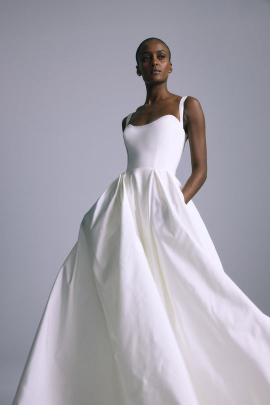 Waverly, $6,595, dress from Collection Amsale, Fabric: silk-faille