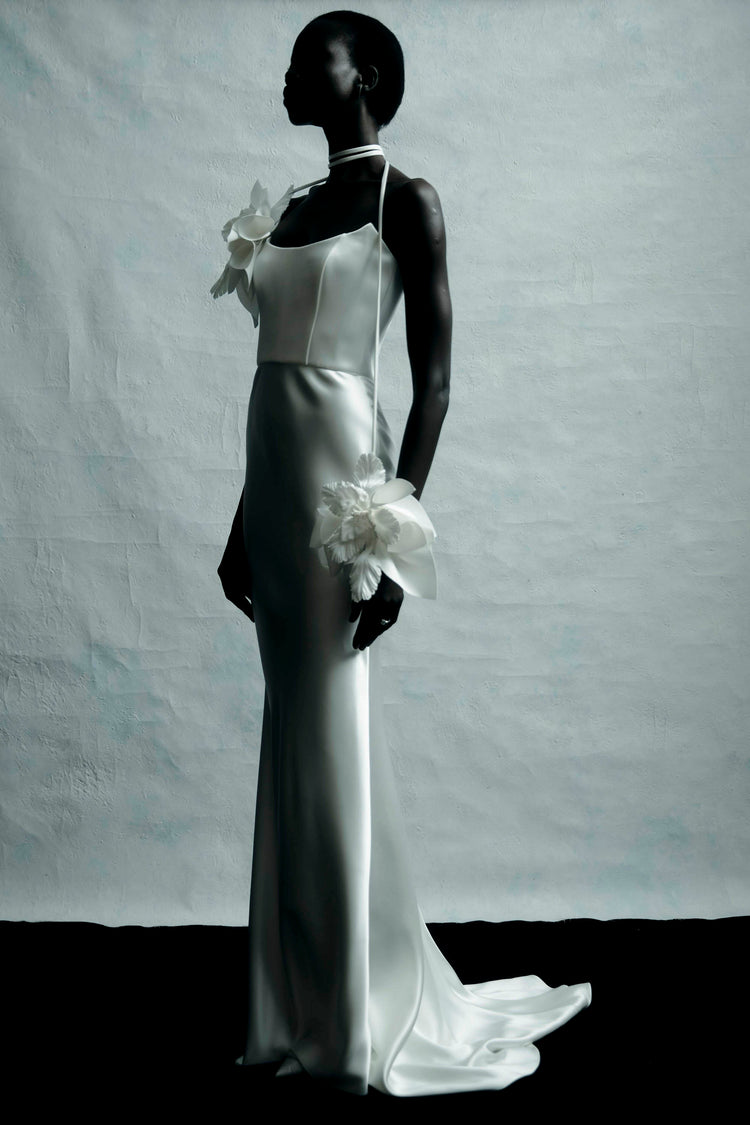 Haiku, dress from Collection Bridal by Amsale, Fabric: satin