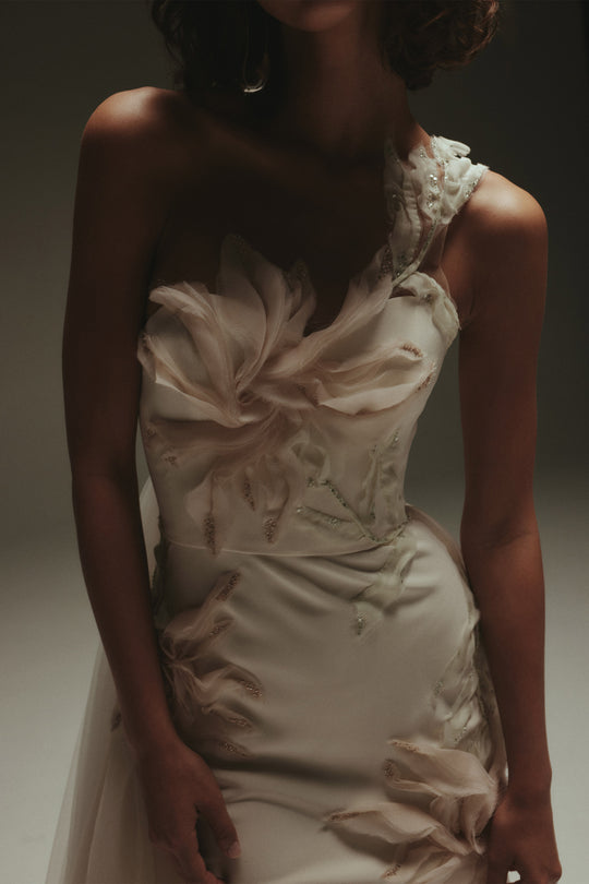 Marisol, $8,595, dress from Collection Bridal by Amsale, Fabric: crepe