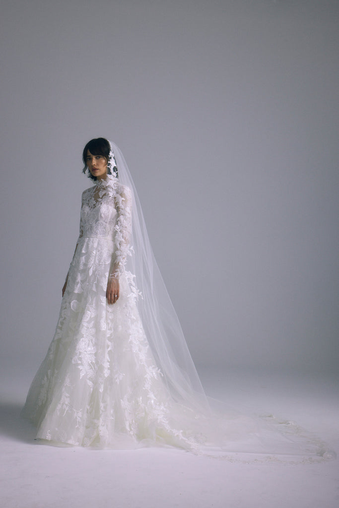 Product AVA855 - Embellished Cathedral Veil - Ivory Image