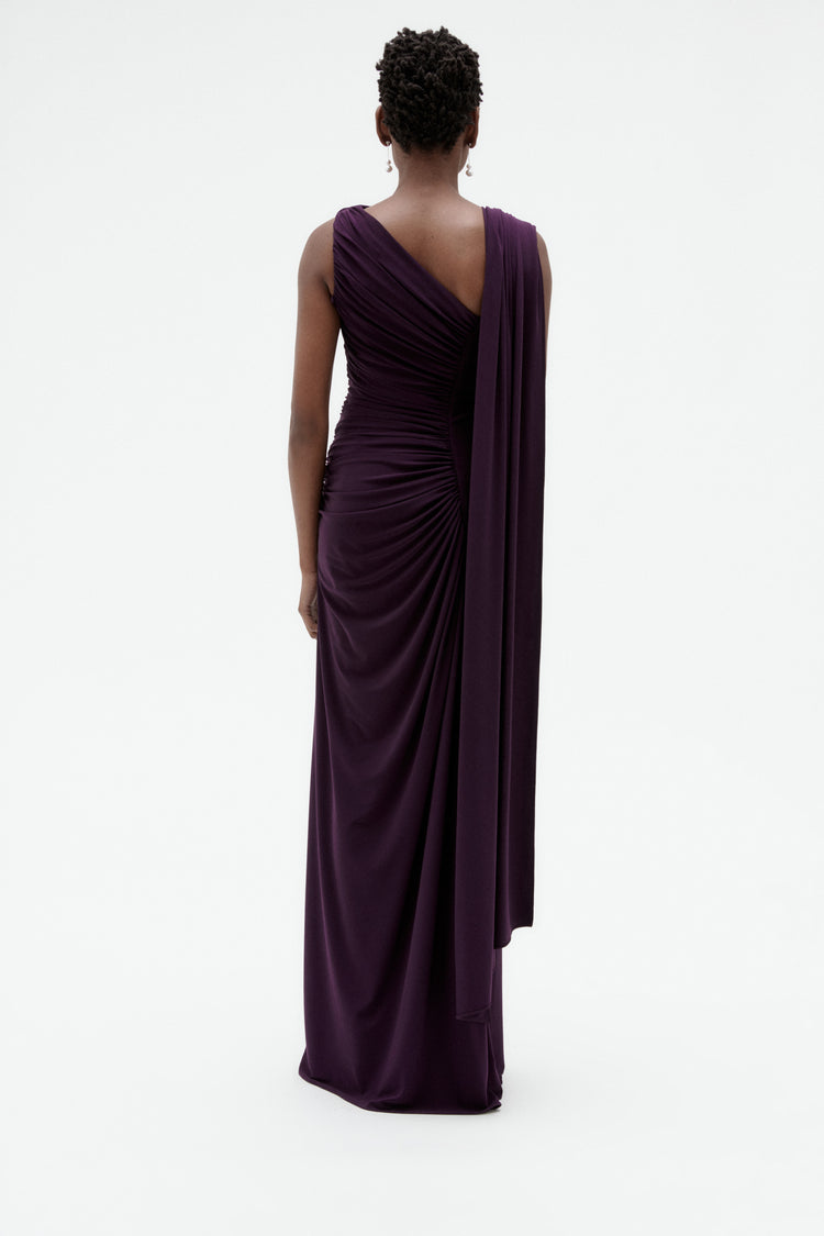 Image number 2: Scarf Jersey Gown, back view