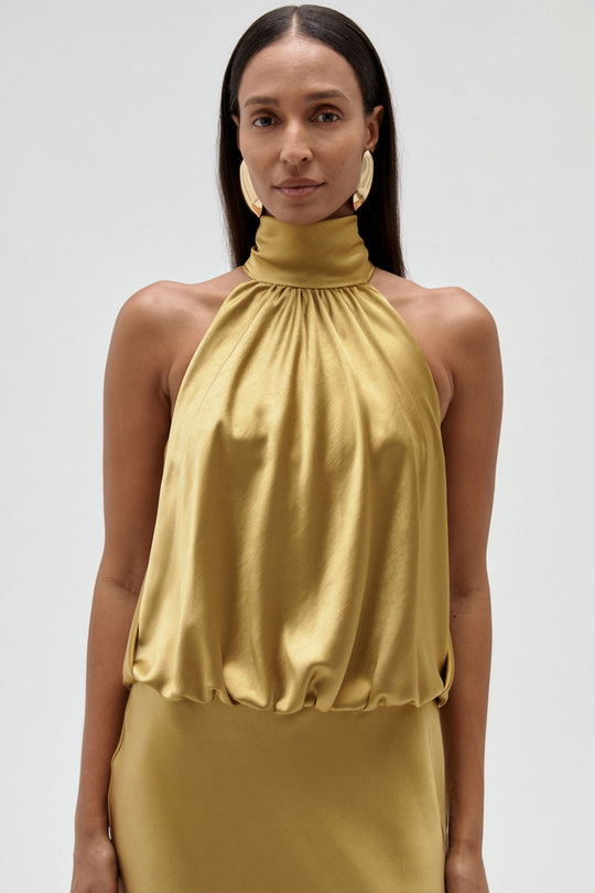 Satin Halter Gown - alternate view