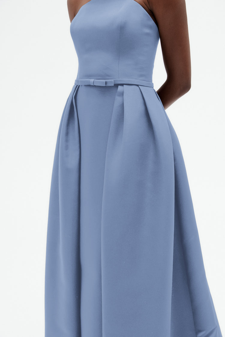 Image number 1: Faille Overskirt Gown in Dusk, detail view