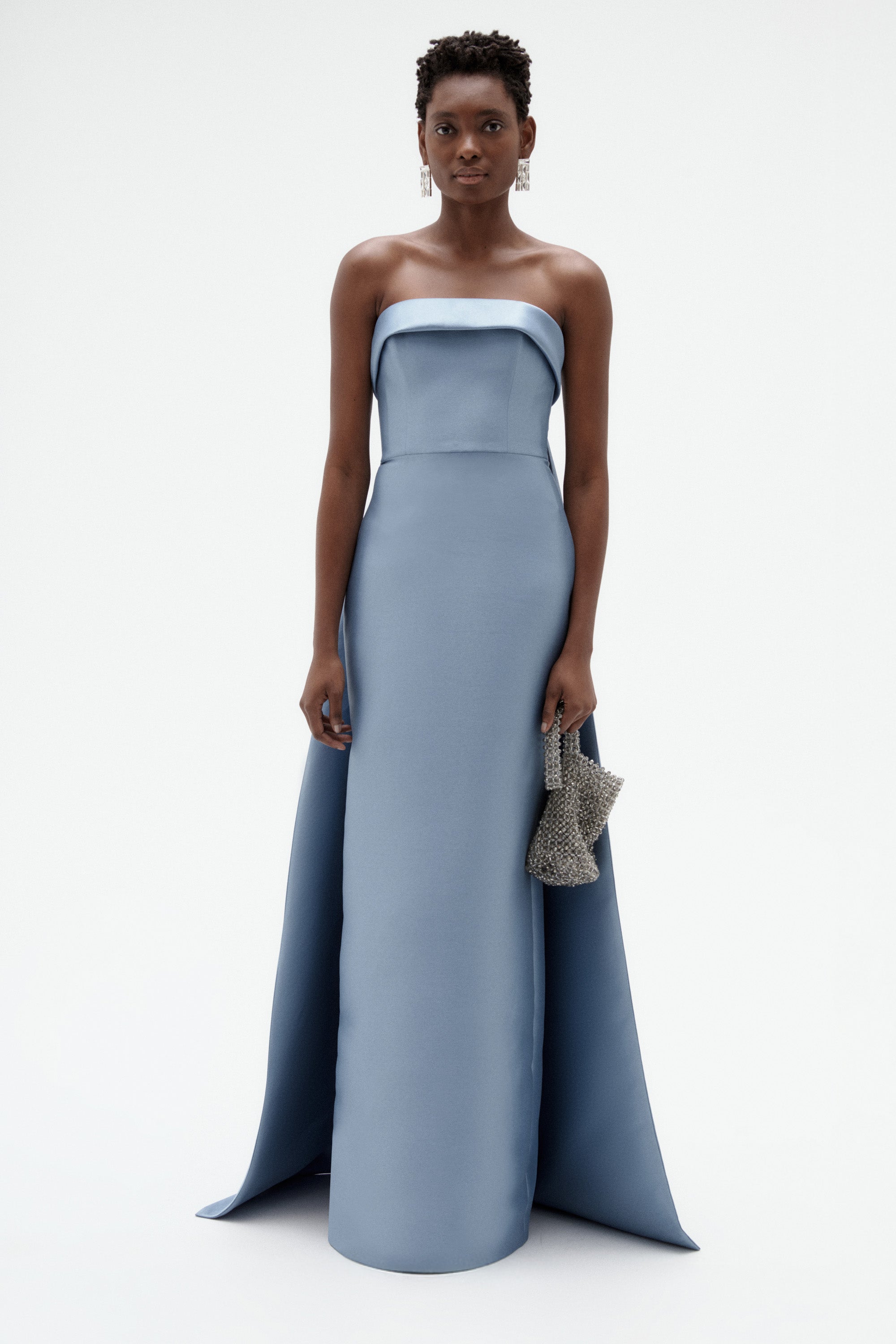 Embellished Column Mikado Gown