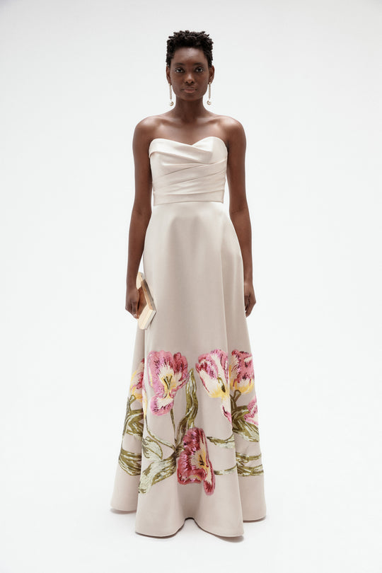 Sequin Tulip Mikado Ballgown, $2,500, dress from Collection Evening by Amsale