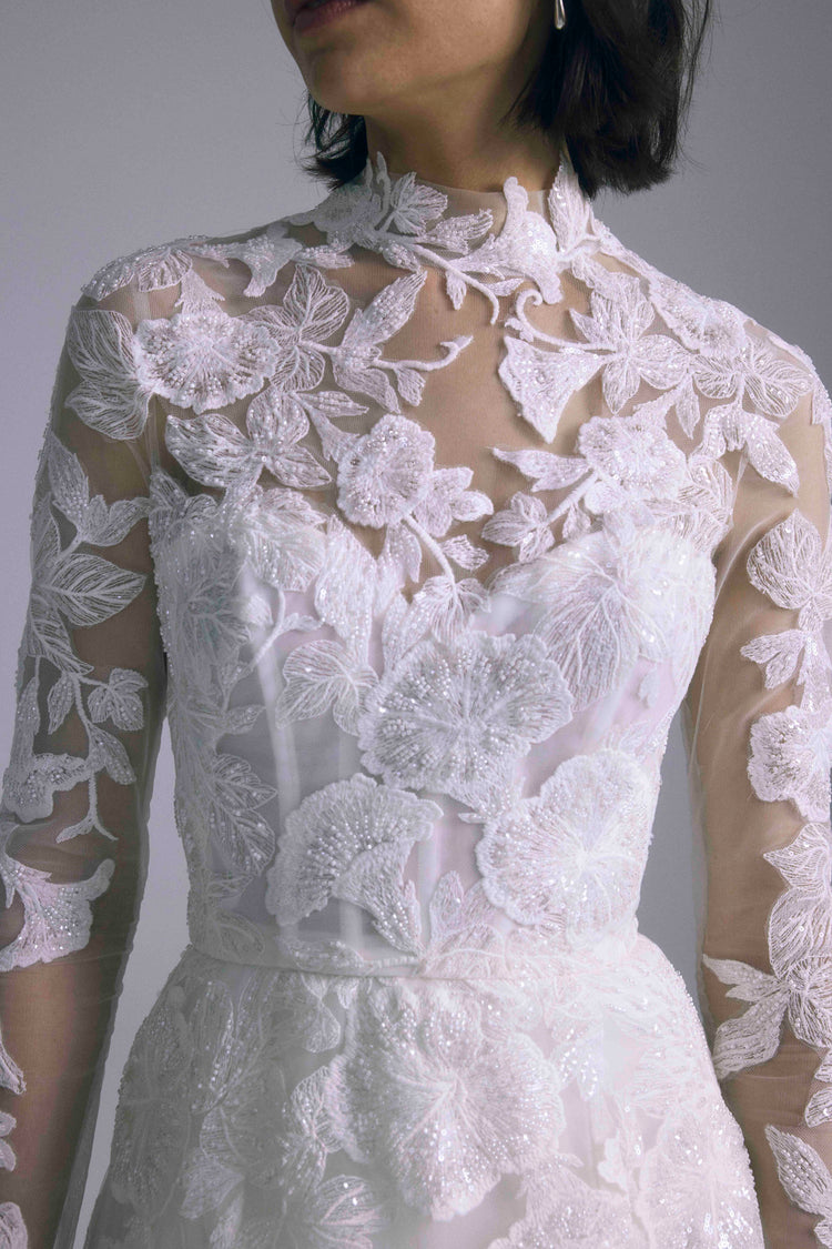 amsale long sleeve wedding dress Amsale Silk Gown