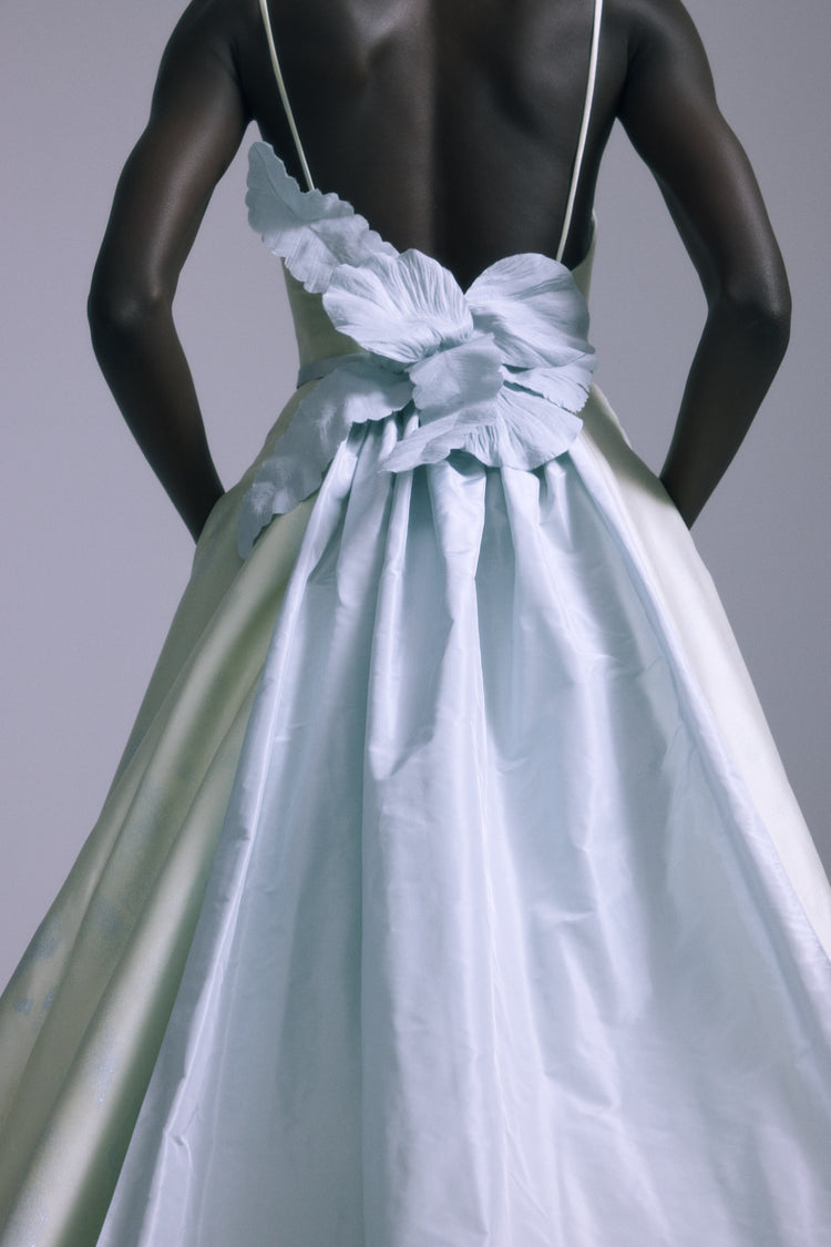 amsale blue sash dress Real Brides Amsale Blue Sash Dress