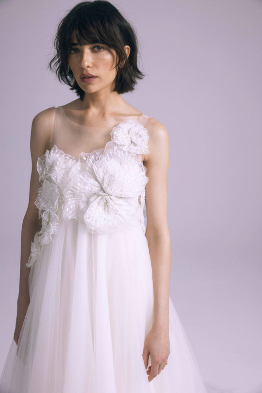 Lyra, $7,295, dress from Collection Bridal by Amsale, Fabric: tulle