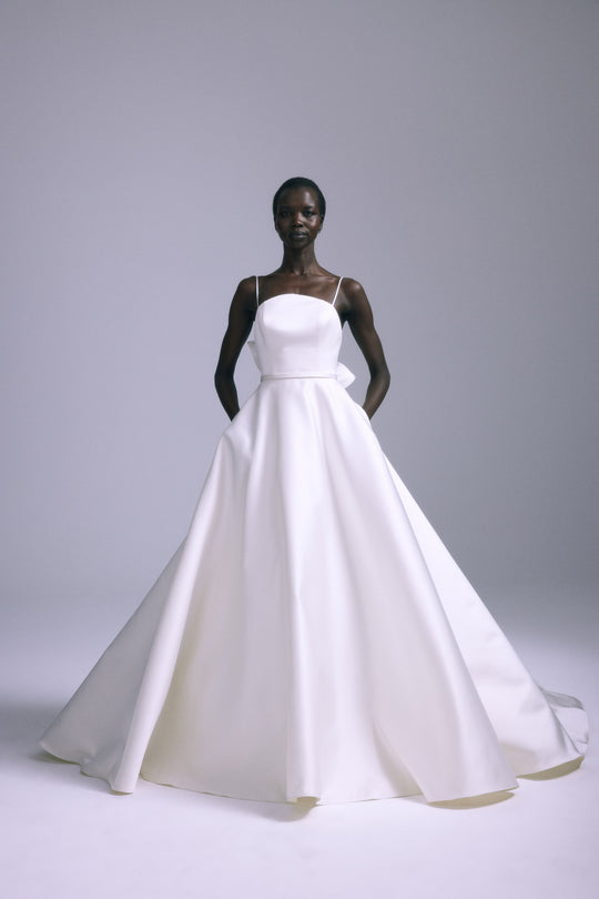 Rin, $6,595, dress from Collection Bridal by Amsale, Fabric: satin