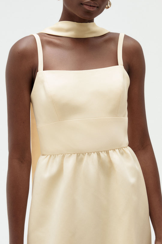 Fluid Satin Scarf, $50, dress from Collection Bridesmaids by Amsale, Fabric: fluid-satin