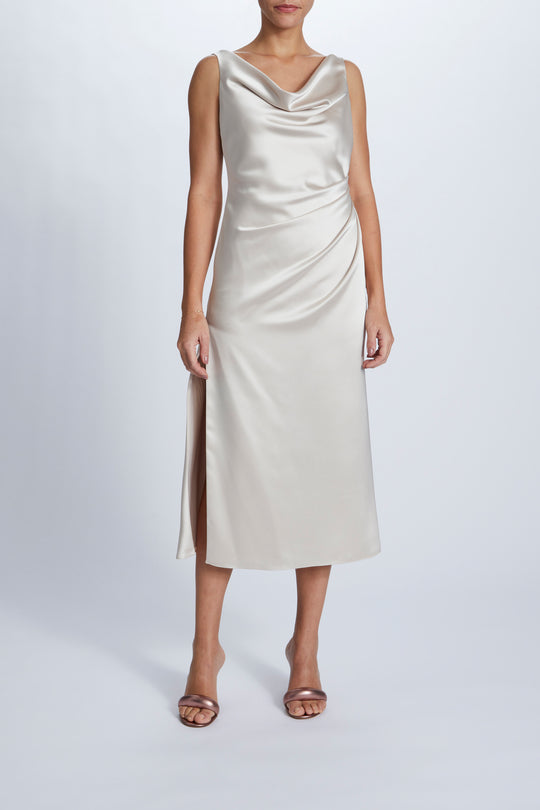 Mical, $300, dress from Collection Bridesmaids by Amsale, Fabric: fluid-satin