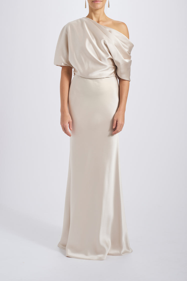 amsale off the shoulder shift dress Amsale P437S