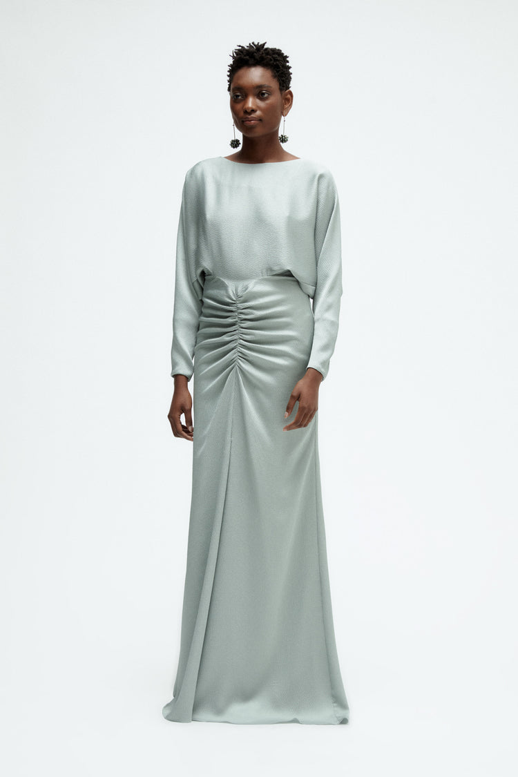 Hammered Satin Dolman Sleeve Gown, dress from Collection Evening by Amsale, Fabric: hammered-satin