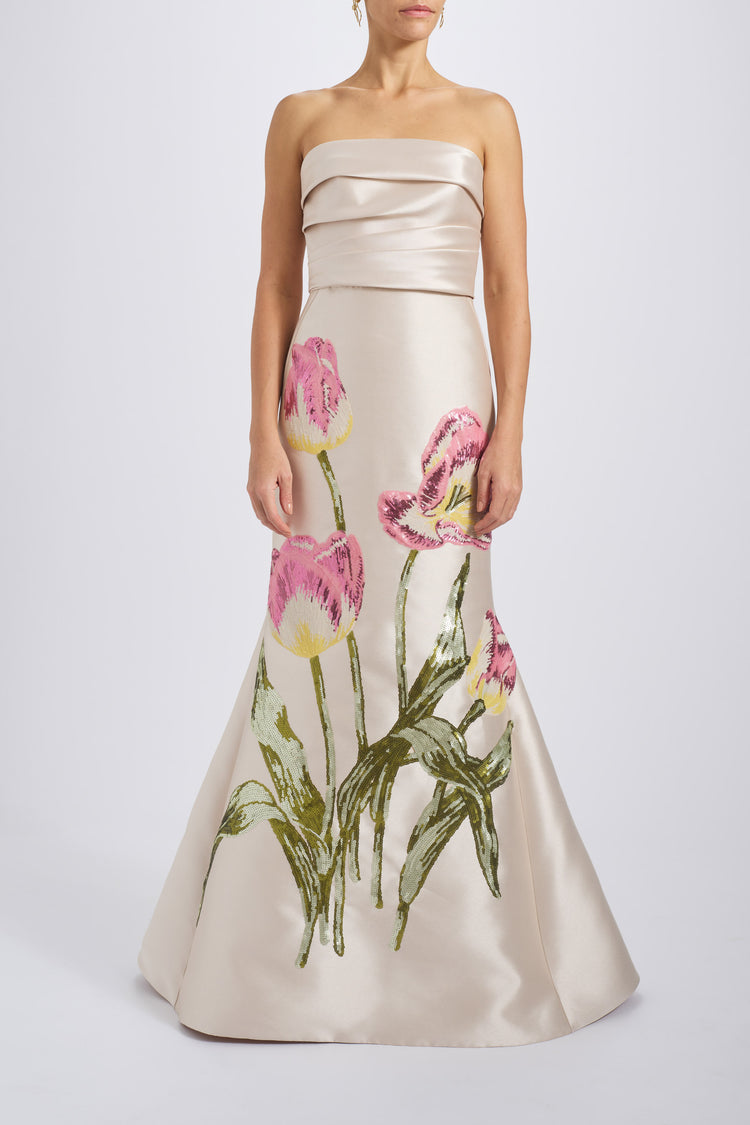 Sequin Appliqué Gown, dress from Collection Evening by Amsale, Fabric: mikado