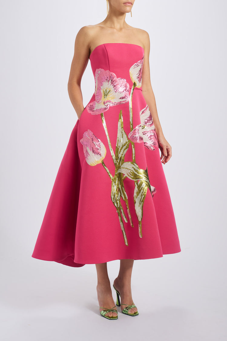 P820A - Cerise, dress by color from Collection Evening by Amsale