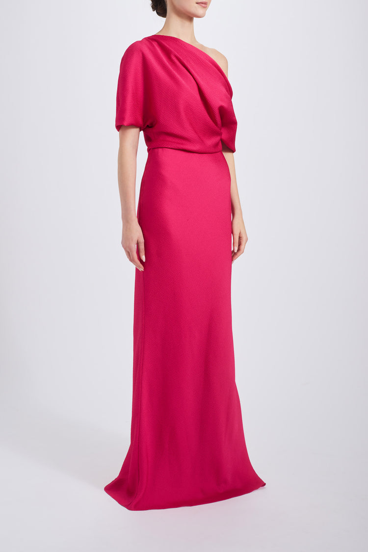 Hammered Satin Off-the-Shoulder Dress, dress from Collection Evening by Amsale, Fabric: hammered-satin